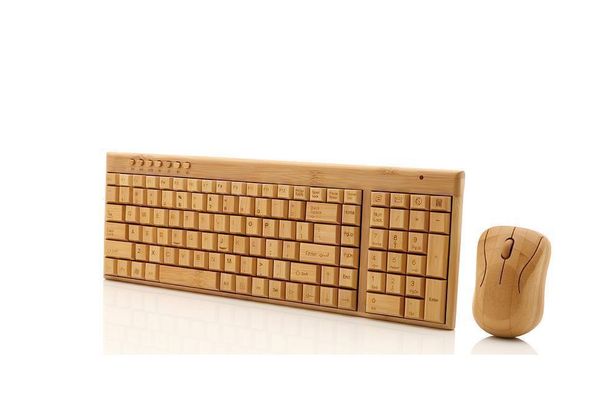 

wireless multimedia bamboo keyboard and mouse combo 2.4g bamboo environmental protection low carbon healthy comfortable for using