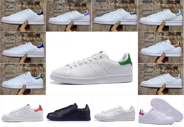 

fashion smith stan shoes brand mens womens casual leather sports sneakers skateboard shoes classic flats size 36-45, Black