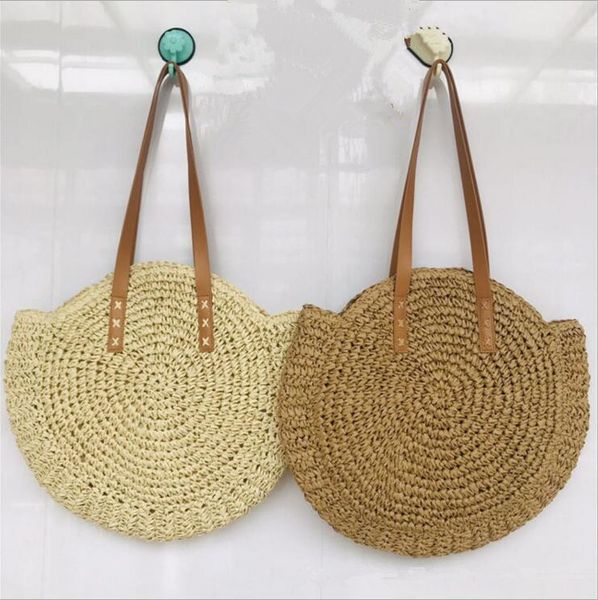 Bolsa de grama tecelagem totes bohemia clássico estilo nacional feminino cusual sacos de praia ombro viagem sacos de armazenamento de compras organizador lt551