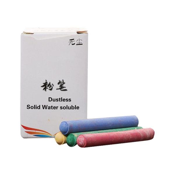 

20 pcs/box kindergarten school stationery kids teacher blackboard painting home art dustless chalk easy clean smooth writing, Black