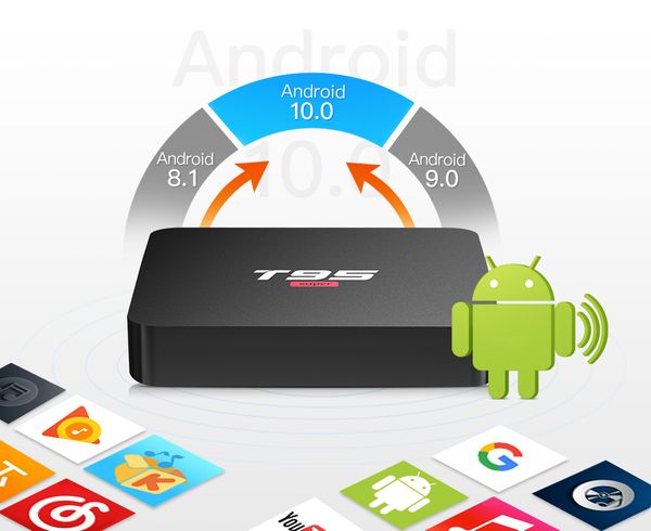 

1шт t95 супер allwinner h3 quad-core (1.5ghz) 4k android10.0 2gb ddr 16gb tv box
