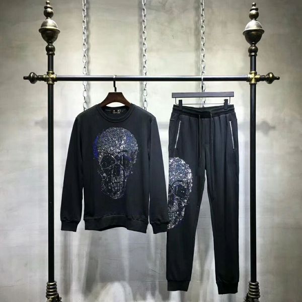 Germania Fashion Luxury Designer Tuta da uomo Crystal Skull Tuta invernale Set Sudaderas Hombre Suit Uomo Tuta sportiva Set giacca + pantaloni