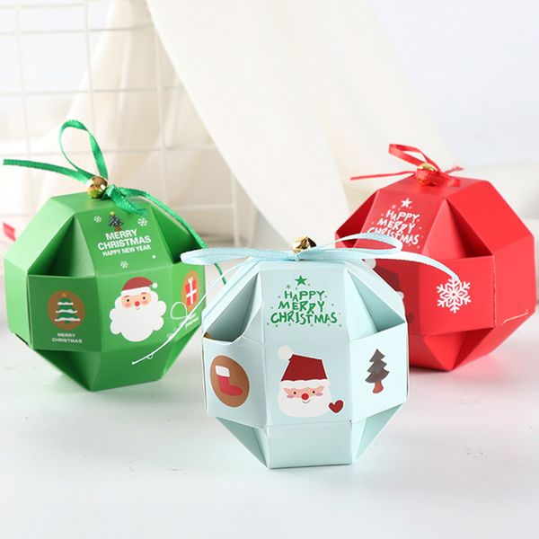 

merry christmas candy box bag christmas tree gift box with bells paper gift bag container supplies
