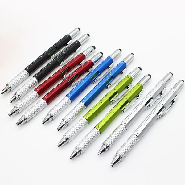 

Multifunction Plastic Ballpoint Pen Screwdriver Ruler Spirit Level Ball Pen for Gift Touch Screen Pens Canetas Office Tool, Clear