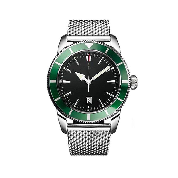 

classic fashion men watch brand br super ocean series ceramic bezel 46mm dial sapphire mirror automatic stainless steel strap luminous watch, Slivery;brown