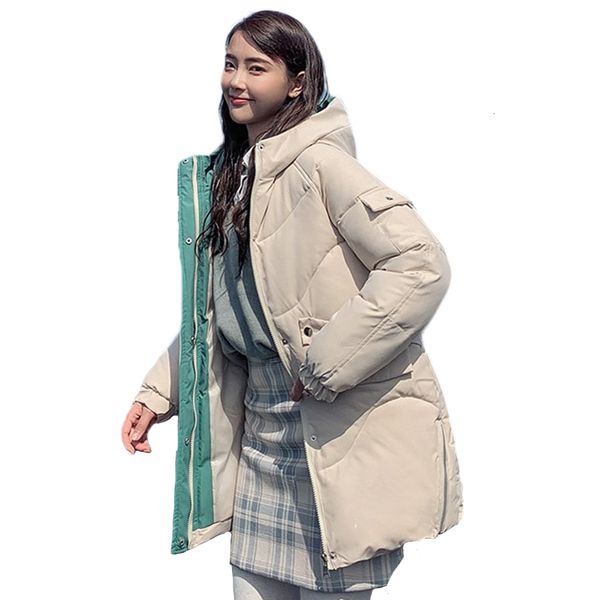 

2019 women winter jackets down women thickening hooded down parka padded jacket female 821 y190926, Black;white