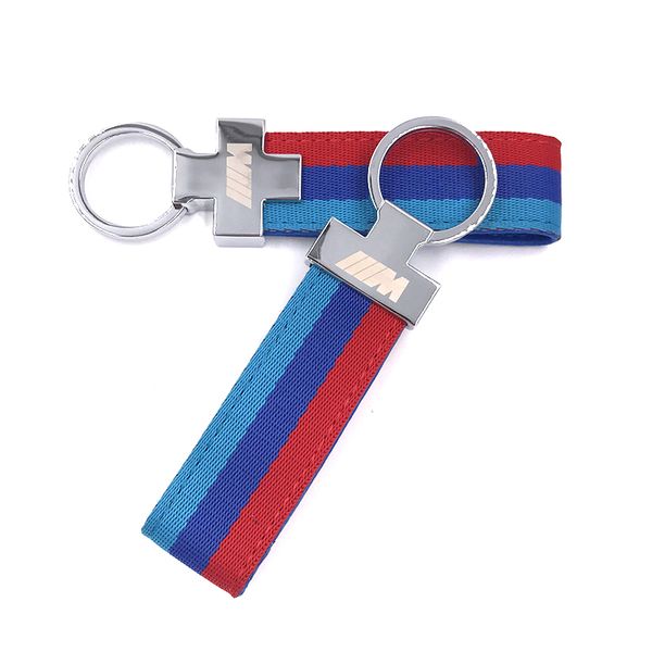 

designer m tech m sport leather belt chrome keyring keychain for bmw e46 e39 e60 f30 e90 f10 f30 e36 x5 e53 e30 e34 x1 x3 m3 m5 key chain, Silver