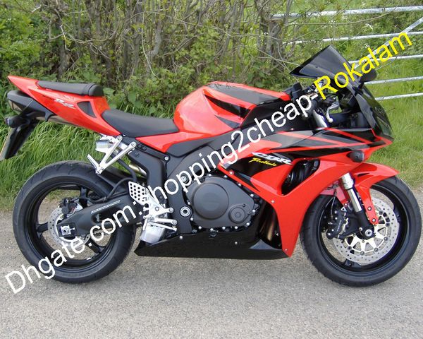 Feedings completos CBR 1000rr para Honda Fireblade CBR1000RR CBR1000 2006 2007 Fairing preto vermelho com pára-brisa livre (moldagem por injeção)