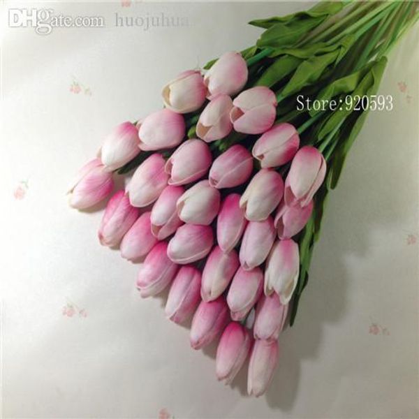 Großhandels-Freies Verschiffen 21PCS/LOT PU-Minitulpen-Blumen-reale Notenhochzeitsblume künstlich