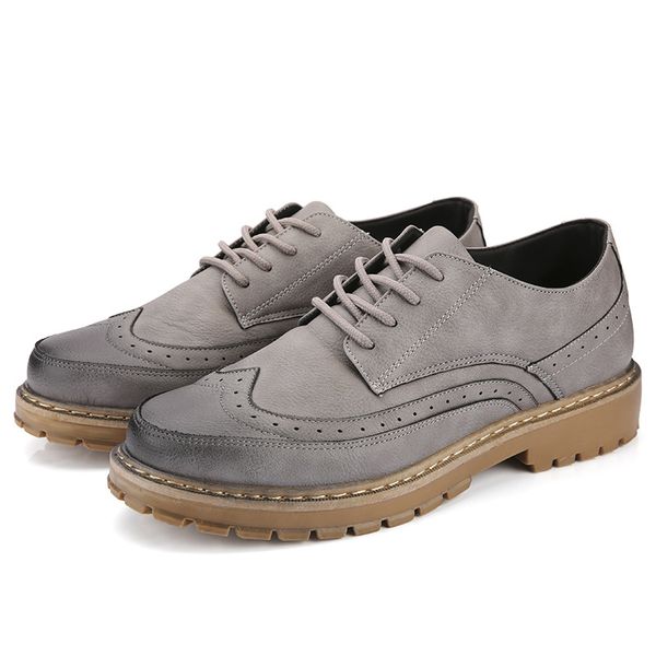 

autumn 2019 new men's shoes business baitie leisure shoes retro fashion low-help martin boots brush block, Black