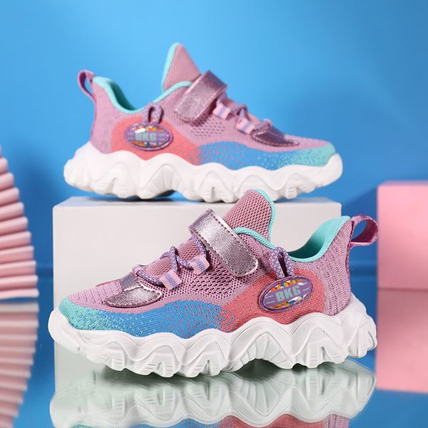 

colorful girls shoes high elastic wear-resistant non-slip sneakers woven upper breathable light soft and comfortable sneaker