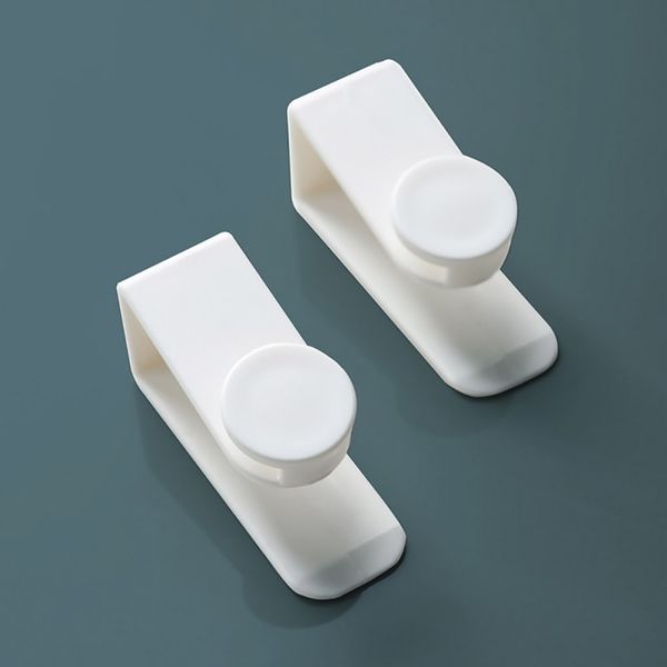 

2pcs multifunctional door hooks durable invisible cabinet wardrobe hooks bathroom towels plastic