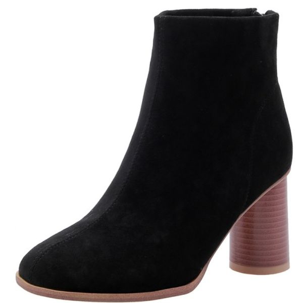 

fanyuan boots new arrival flock ankle boots women round toe zipper high heel dress party shoes ladies autumn winter, Black