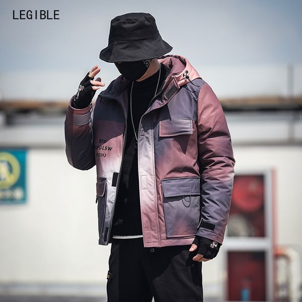 

legible winter jacket men slim thicken hooded outwear warm casual mens coat veste homme striped parka men 4xl 5xl, Black