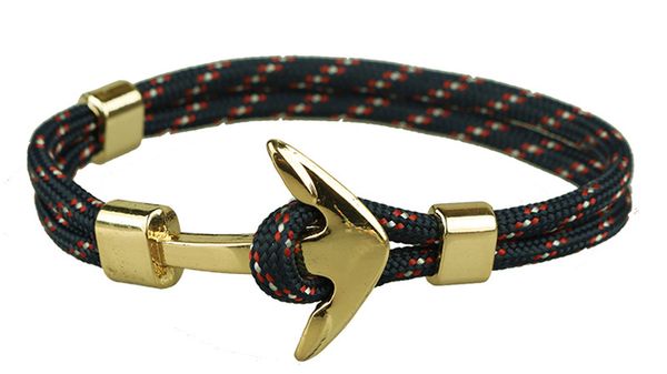 

fashion jewelry new arrival designer rope bracelets women men black luxury charm gold anchor bracelets magnet man bangles 02, Golden;silver