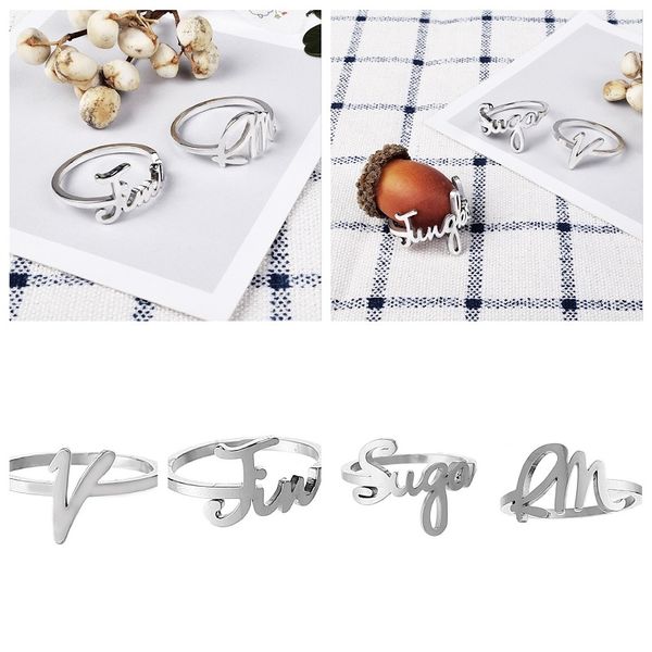 

kpop bts-bangtan titanium ring "v" "j-hope" "rap monster" etc personalize gothic chorker ring for men women ba, Golden;silver