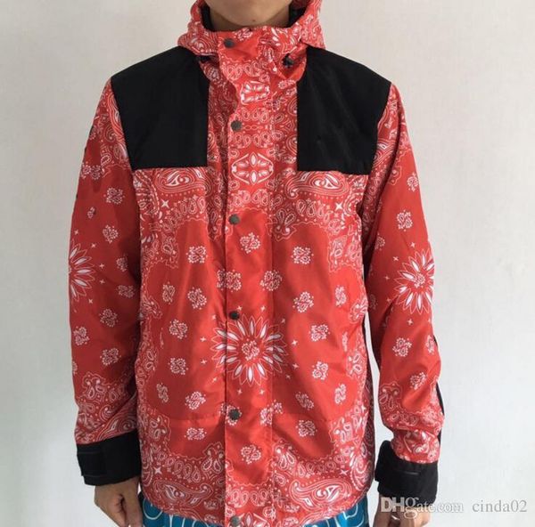 

desinger куртки мужская мода хип-хоп ветрозащитный цветочный принт верхняя одежда снег куртка, Black