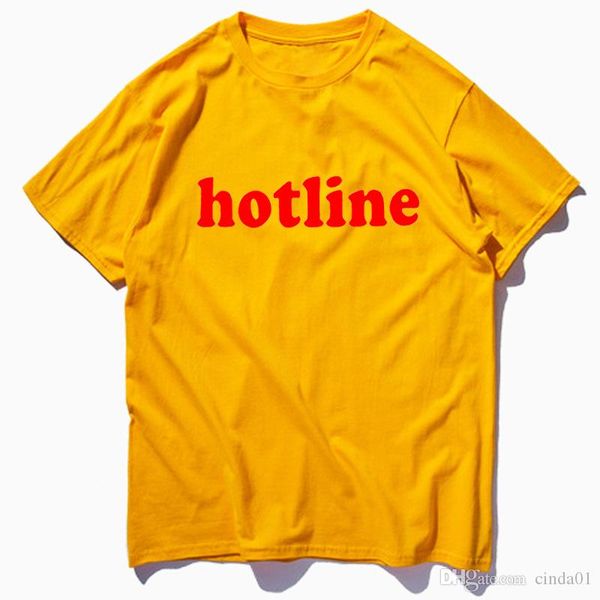 

мђжин женин hotline letters printed casual solid color Ѭойники мђжкой женкий лений crew neck tshirts, White;black