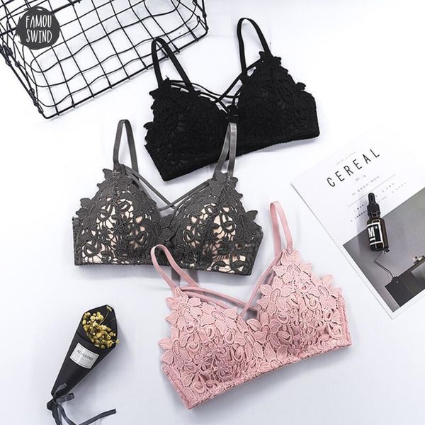 

fashion women bra bralette female female lace wrapped strap chest shirt new underwear for women, Red;black