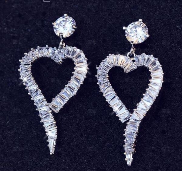 

мода выдалбливают нерегулярные серьги в форме сердца натуральный кристалл маленький стерлингового серебра 925 пробы для женщин ювелирных изд, Golden;silver