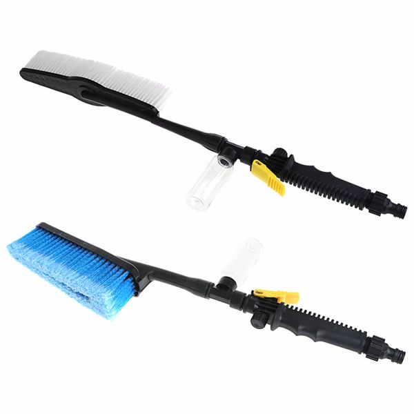

car cleaning wash pile hair brush tool long handle flow switch foam with bottle