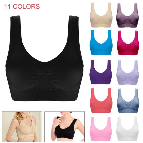 

women's shockproof support sports yoga bra stretch push up padded yoga fitness seamless bra breathable underwear style, White;black