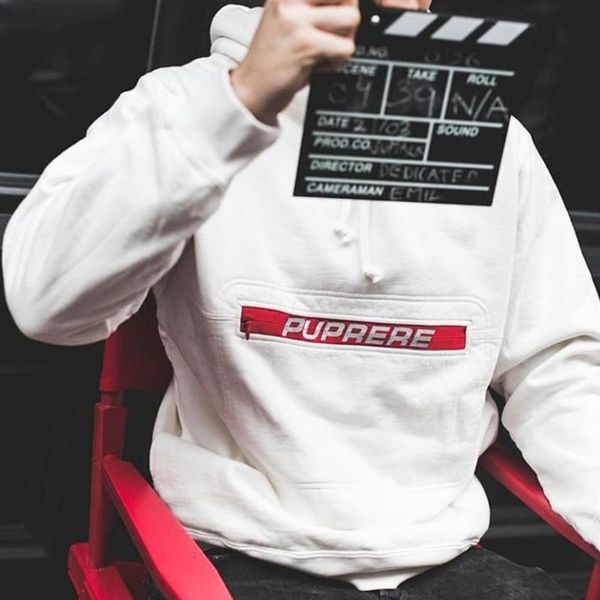

19fw box logo zip мешочек с капюшоном толстовка simple осень зима пуловер толстовка мужчины женщины улица свитер толстовки вскользь outwear, Black