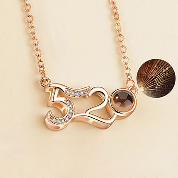 

trendy 100 languages i love you projection pendants necklaces 520 charm clavicle chain couple birthday valentines day gift bff, Silver
