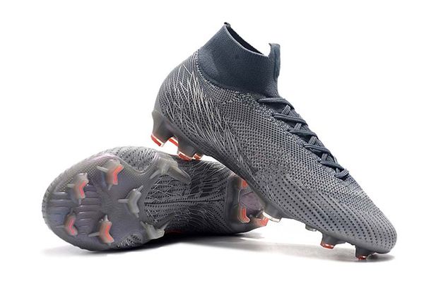 

2019 superfly 7 elite cr7 fg football boots fg men soccer shoes silver grey soccer cleats