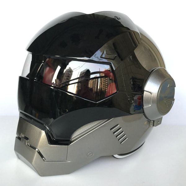 

new bright black grey masei 610 ironman iron man helmet motorcycle helmet half open face casque motocross s m l xl