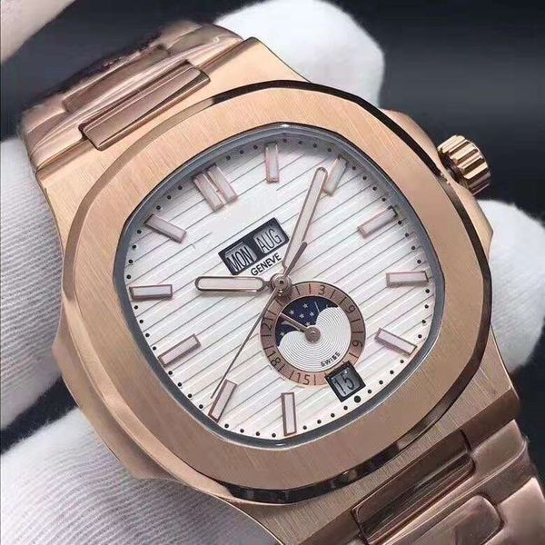 

5726 / 1a-010 nautilus серии высокого класса мужские механические часы, спортивные серии, мужской бренд автоматические часы, солнце, луна и звезды функции,