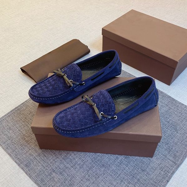 

высокое качество мужчины дизайнер моды роскошные вскользь печать реальная кожа дышащий комфорт flat горох обувь для мужчин размер 6-11, Black