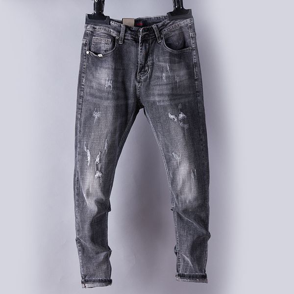 

mens jeans classic retro nostalgia straight denim jeans men plus size 28-36 men long pants trousers brand biker jean skinny, Blue