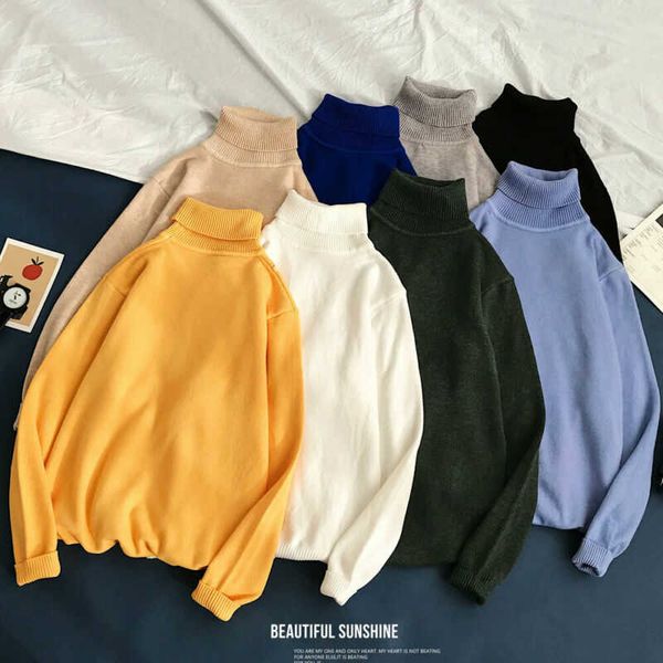 

sweater men neck jumper turtleneck winter knit pullover high warm slim new, White;black