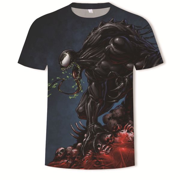 

mens designer venom 3d printed men round-neck short-sleeved t-shirt, White;black