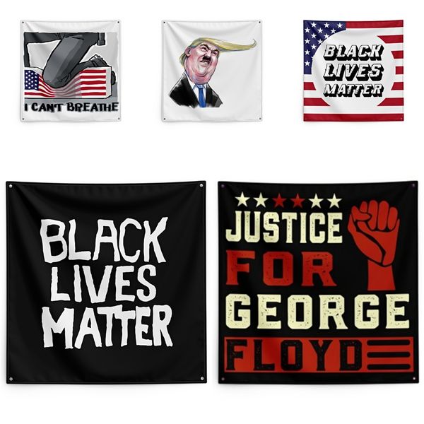 

justice for george floyd printing tapestry black lives matter household wall banner 150*150cm #qa98846