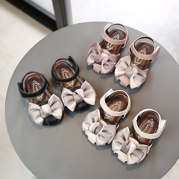 

summer baby sandals bow princess shoes soft bottom toddler shoes 1-3 years old children's summer girls sandals, Black;red