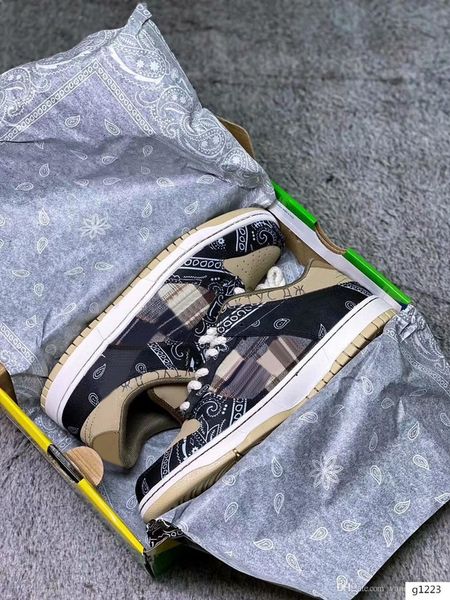 

2020 популярные travis скоттс х sb dunk low спорт скейтборда кроссовки мужские кроссовки женские кроссовки макает 36-45