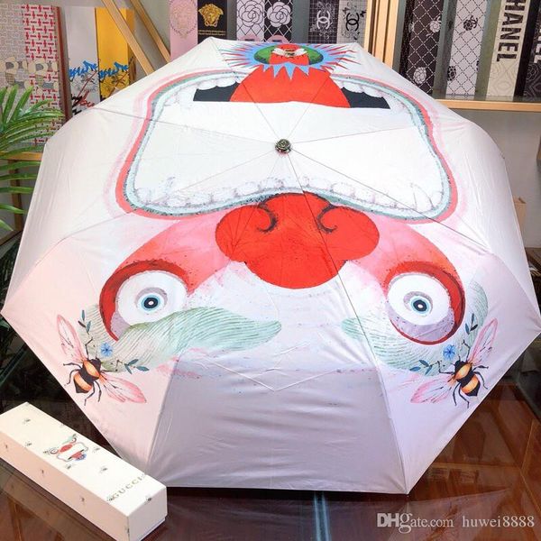 

монстр печать зонтики с box женщины складной on-курс зонтики открытый уф-защита ветрозащитный автоматическая вс зонтики подарки