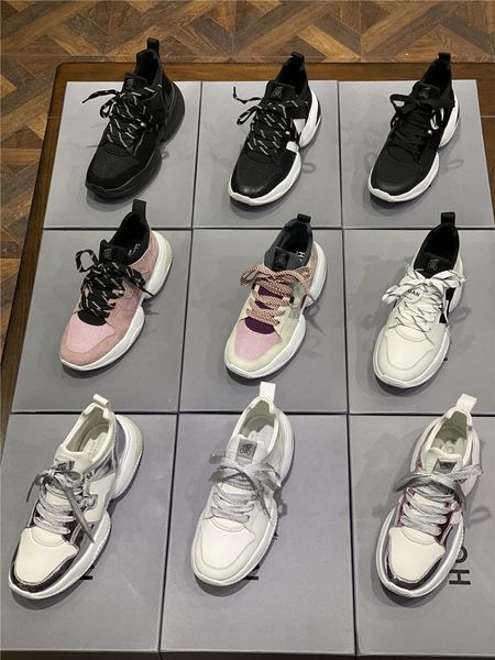 

luxury design star same sneakers women's thick-soled casual shoes breathable color matching women's running shoes wild size 35-40, Black