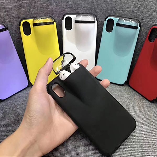 

2 in 1 case for airpods for iphone 11 pro max xs max xr 7 8 plus two functions with opp box