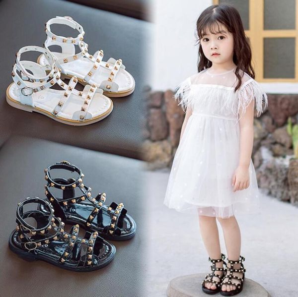 

new summer children sandals roman boots high-girls sandals kids gladiator leather toddler girls shoes, Black;red