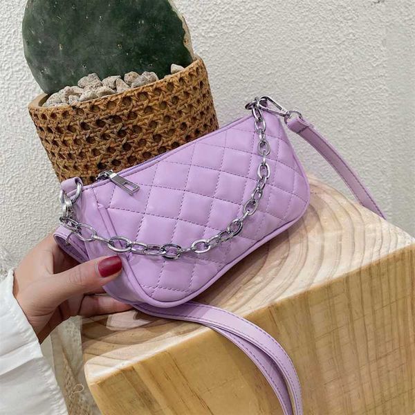

fashion baguette handbag for women 2020 candy color chain ladies small shoulder crossbody bags fashion design leather armpit bag