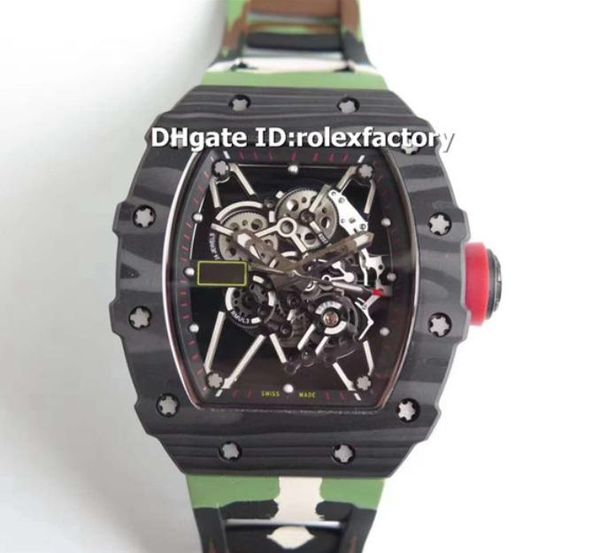 

Top KV RM 35-01 NTPT Forged Carbon Часы Skeleton Dial Швейцарский 8215 Автоматический 21600vph Сапфир Зелены