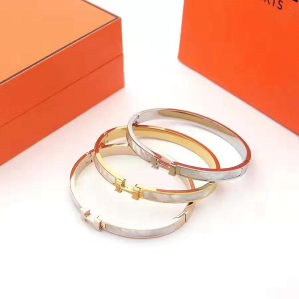 

designer of the latest fashion brand titanium steel simple bracelet 18k gold rose silver bracelet women trend in 2020, Golden;silver