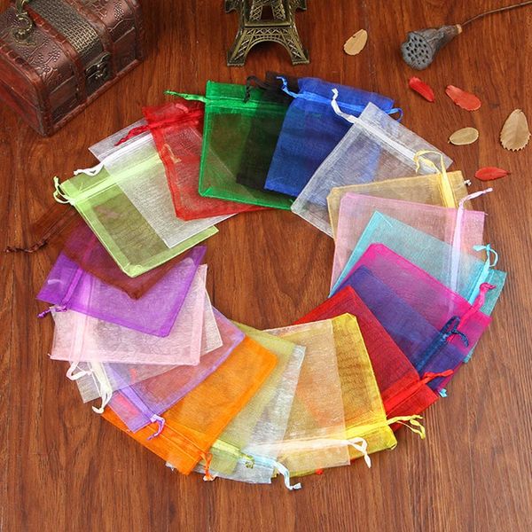 

more sizes organza bag wedding party gift bag multicolor jewelry packing mesh pouch transparent storage bag handmade