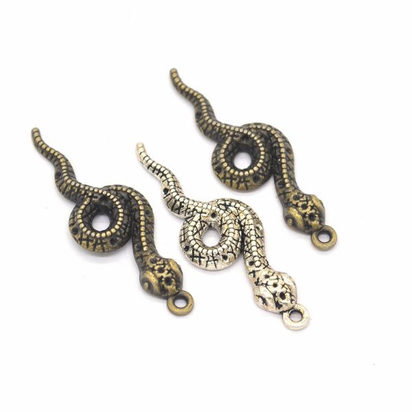 

30шт / уп snake подвески diy изготовление ювелирных изделий подвеска fit браслеты колье серьги ручной работы crafts серебро бронза charm, Bronze;silver