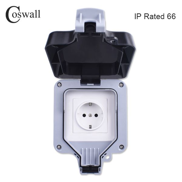 

Coswall IP66 всепогодный Водонепроницаемый Открытый Wall Разъем питания 16A EU Standard Электр