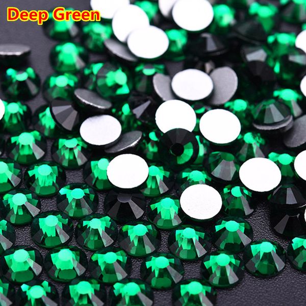 

glitter rhinestone deep green ss3-ss34 crystal non fix rhinestones glass strass nail art rhinestone for nail art decoration, Silver;gold