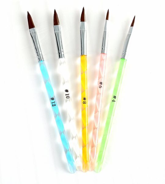 

5pcs acrylic nail art brush pen cuticle pusher nail art tool brushes, Yellow